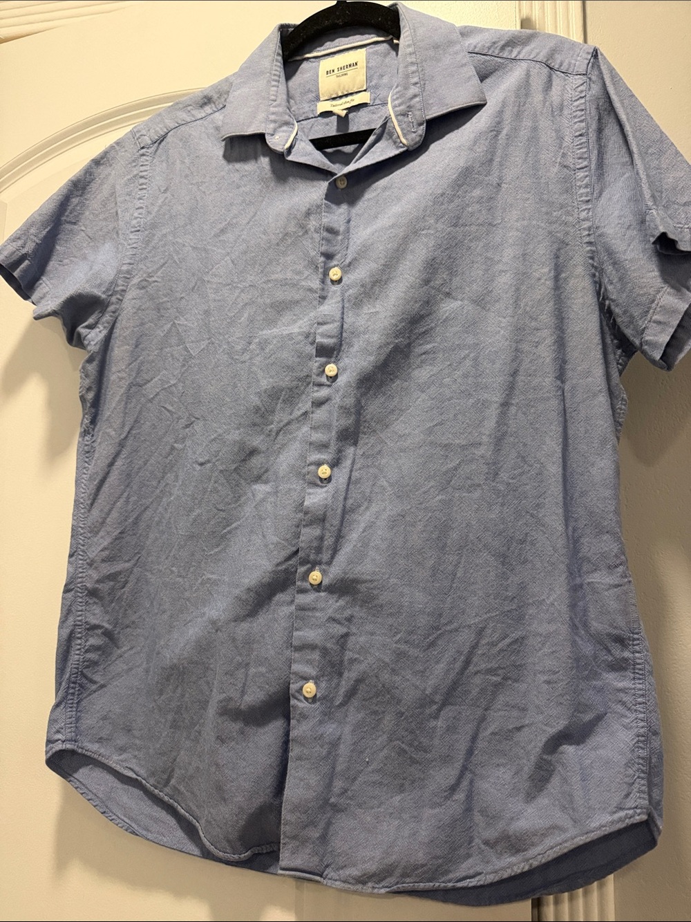 Ben Sherman Light Blue Short Sleeve Button-Down Shirt